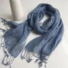 Scarves 100% Linen Solid Color Mens' Scaves Summer Spring Japanese Style Air Conditional Shawls Large Size Wraps With Tassels225D