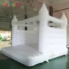 4.5x4.5m（15x15ft）フルPVC屋外インフレータブルウェディングバウンサーホワイトバウシーキャッスルのための誕生日記念日パーティー