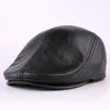 Designer heren echt lederen hoed baseball cap krantenverkoper baret hoeden winter warm koeienhuid caps294u