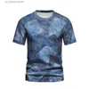 Herr t-shirts denim mönster herr t shirt summt kort slve o-hals pullover mode strt sportkläder överdimensionerade casual mankläder camisa y240314