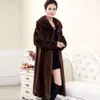 Manteau Long en vison pour femme, surdimensionné, surdimensionné, en fourrure épaisse, nouvelle collection hiver 2023, 2254