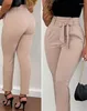 Pantalons pour femmes 2024 mode élégant noué détail poche conception travail Sexy femme pantalon décontracté bas vêtements