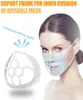 Маска для лица Одноразовый встроенный силиконовый 3D кронштейн для лица Внутренняя опорная рамка из мягкого силикона Держатель для комфортного дыхания9779272