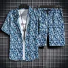 Conjunto de playa hawaiano para hombre y mujer, camisa de manga corta estampada personalizada, pantalones cortos de vacaciones de ocio junto al mar, hombre Floral