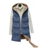 Gilets pour femmes 2024 Femmes Veste d'hiver Chaud Coton Rembourré Puffer Sans Manches À Capuche Double Face Manteau Long Casual Parkas Outwear