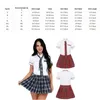 TiaoBug Japanische Schulmädchen-Uniform, Anzug, weiß, kurzärmelig, T-Shirt, Oberteil, Faltenrock, Cosplay, koreanisches Mädchen, Studentin, Kostüm-Set 240301