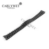 CARLYWET 20mm Silver Black Middle Gold Solid Curved End Screw Link Stainless Steel Wrist Watch Band Bracelet For President 240301