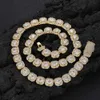 10mm Love Zircon Rock Sugar Trendy Brand Personlig Hip Hop Gold Men's Halsband