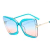 Occhiali da sole Designer di marca T 2024 Occhiali da sole quadrati oversize da donna Occhiali da sole femminili con montatura grande Tonalità colorate Fpr Oculos