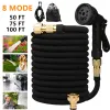 Reels 50FT~100FT Garden Hose Inflatable Watering Hose Highpressure Car Wash Hose Inflatable Garden Magic Hose with 8 Function Spray