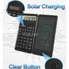 TONLISH Calcolatrice scientifica pieghevole portatile solare Tavoletta da scrittura con schermo LCD con penna stilo 240227