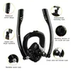 Non Brand Outdoor Water Sport Swimming Equipment Freediving Full Face Double Tube Dive Mask med Go Pro Mount för vuxen