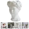 Vase Office Decor FlowerPot Sculpture Planter Resin Vase Vintage Tabletop Desktop Ornament Hhite Statue Human Head