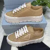 Designer Dames Sneakers Gabardine Nylon Casual Schoenen Wiel Trainers Canvas Schoen Mode Platform Effen Verhoog Schoenen