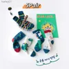 Kids Socks Childrens Socks 5 Pairs Of Autumn And Winter New Mid-Calf Dinosaur Spring And Autumn Boys And Girls Baby Middle And Large Child yq240314