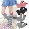 Chaussettes pour enfants Chaussettes hautes pour enfants en bas âge Chaussettes en coton pour bébés filles avec nœud doux et chaud Princesse pour enfants Chaussettes longues pour 3 à 12 ans YQ240314