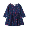 Partihandel Nya barn Koreanska prinsessklänningar Designer Summer Thin Girls Long Sleeve Printed Dresses Party Dresses Children's Clothing Lämpliga för åldrarna 2-6 DHL