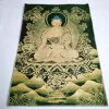 Tillbehör 36 "Tibet Tibetan broderad tyg Silk Buddhism Sakyamuni Buddha Tangka Målande Mural Meditation Wall Hanging Home Decor