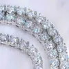 Colar de hip hop marca de moda personalização personalizada 925 prata mosan diamante tênis corrente colar masculino