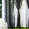 Gardiner spets fönster skärm gardin jacquard genomskinlig tyll fransk romantisk pastoral organza gardin dörr gardin fönster sovrum