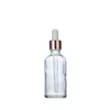 Bottles 5pcs 5ml 10ml 15ml 20ml 30ml 50ml 100ml Clear Glass Dropper Bottle For Essential Oil With Rose Gold Ring Cap Jars