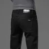 Mäns jeans designer designer höst mode märke mens koreanska smala fit byxor smala passform tjock high end europeiska ungdomar byxor bd1a 99zx