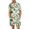 Projektant Suit European Mens Casual Loose Shirt Set Hawaii Digital Print Beach Shorts Shorts Qtdf