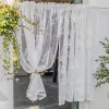 Curtains French Retro White Lace Sheer Curtains For Living Room Flower Half Tulle Curtain For Kitchen Bathroom Cabinet Short Drapes