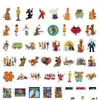 Autocollants de voiture 50 pièces/lot nouveaux cadeaux Scooby-Doo fournitures de fête Scoob jouets Merch autocollant en vinyle pour enfants adolescents Lage planche à roulettes Iti Cool Anim Otr5C