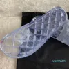 Mulheres geléia transparente pvc sandálias claras chinelos de borracha slide sandália floral brocado engrenagem bottoms flip flops listrado praia chinelo