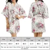 Vêtements de nuit pour femmes, cardigan d'été, robe de style japonais, imprimé floral, bain court, traditionnel, coupe cintrée, tenue à manches longues