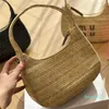 Designer Classic Bag Beach Raffia Basket Straw Crochet Shoulder WIth Strap Handbag Moon Bags Women Soft Pleated Tote