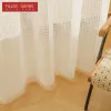 Tende Tenda di lino moderna per soggiorno camera da letto Tende di lino in cotone bianco / grigio Tende trasparenti in tulle Decorazione domestica Tende in filato