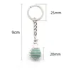 Cute Natural Stone Ball Lantern Keychain Rose Quartz Small Ball Keychain Pendant Keyring Holders Bag Hangings Fashion Jewelry