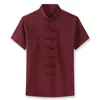 Mannen Casual Shirts Maat Plus 7XL 8XL 10XL Zomer Tang Pak Korte Mouw Chinese Traditionele 4 Kleuren losse Mannelijke