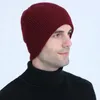 ベレット男性冬の弾性アクリルウールニット二重層プラス豪華な厚い暖かいキャップスポーツCyling Windproof Hat Skullies Beanies R13