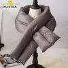 PLIKTEA Korean Thick Warm Coffee Winter Down Ring Scarf for Women Gray Brown Woman Scarves for The Neck Circle Children's Sca209T