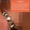 Frrk Metal Penis Rings Curve Cock Harness Male Chastity Bondage Belt Delay Delay Deay Steel Adults Sex Toys for Men 240312