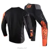 Ensemble d'équipement de Motocross Troy Fox 2022, maillot incliné, pantalon de Moto de rue, Kits tout-terrain, combinaison de moteur fluorescente pour hommes, 180