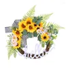 Decorative Flowers Customizable Wreath Party Birthday Special Sunflowers Wreaths Elegant Artificial Flower