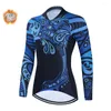 Vestes de course Winter Salexo Manches longues Jersey Jersey Femmes Thermique Polaire Top VTT Vêtements de vélo Porter des vêtements de vélo Maillot Ropa