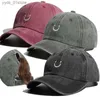 Ball Caps Washed Old Smiling Face Baseball Cs High Ponytail Embroidered Hats for Women 2024 Spring Summer Outdoor Sports Sun Gorras L240314