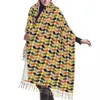 Scarves Multi Stem Print Tassel Scarf Women Soft Shawl Wrap Lady Winter Fall Fashion Versatile Female