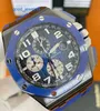 AP Watch Collection de montres populaires Royal Oak Offshore Series 26405CE Montre en céramique bleue à trois yeux avec boucle ardillon pour homme Mode Loisirs Affaires Sports Machinerie