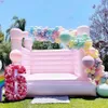 Bateau gratuit 4,5x4,5 m (15x15 pieds) activités de plein air entièrement en PVC Château gonflable de rebond d'air de videur de mariage gonflable blanc pour la fête de carnaval prêt aux États-Unis