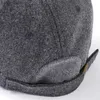 Czapki piłki średniego wieku i starsze zimowe ciepłe ciepłe Felt Hat Tata Wool Snback C Men Men BaseBaseball C 55-60CM 60-65CM L240314