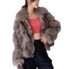 Fox Grass – manteau court en fourrure de renard pour femme, manteau intégré de Style occidental, nouvelle collection automne et hiver 2023, 4377
