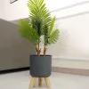 Pot de fleurs autoportant pour plantes succulentes modernes avec pieds en bois, bonsaï, drainage, arrosage automatique, décoration d'intérieur et d'extérieur