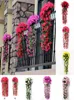 Violet Artificial Flower Wall Hanging Simulation Violet Orchid Fake Silk Vine Flowers Wedding Party Home Garden Balcony Decoration1581204