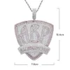 Iced Out Bling CZ Letter ABP Pendant Necklace Full Cubic Zirconia All Bout Paper Badge Charm Men Fashion Hip Hop Jewelry240312